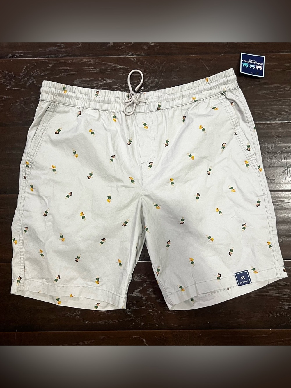 Charleston Threads Hula Girl Print Drawstring Shorts Size XL NWT